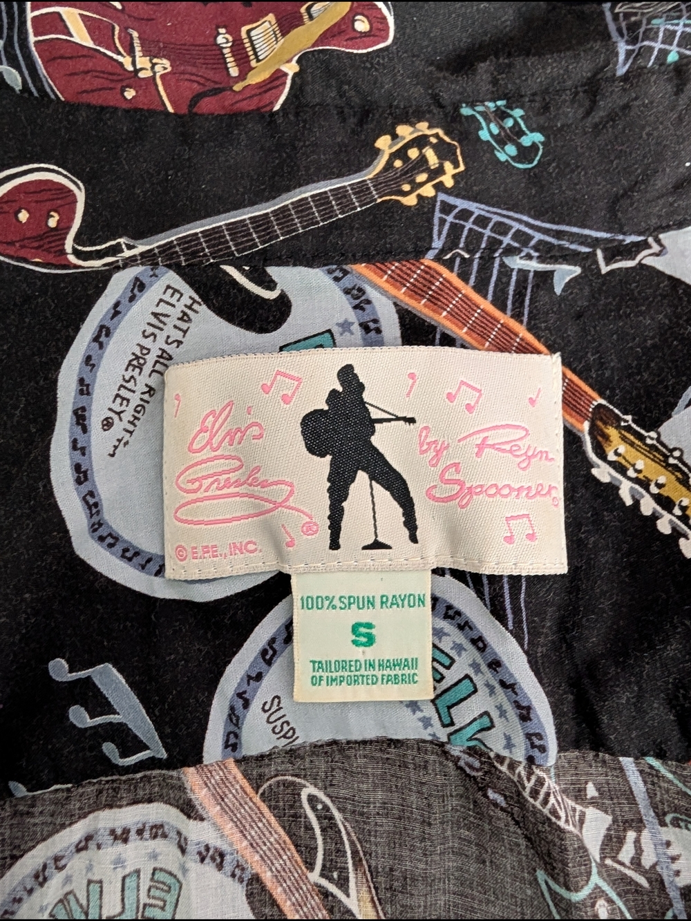 Reyn Spooner Elvis Presley Black Short-Sleeve Button-Down Hawaiian Shirt - S - Picture 2 of 13